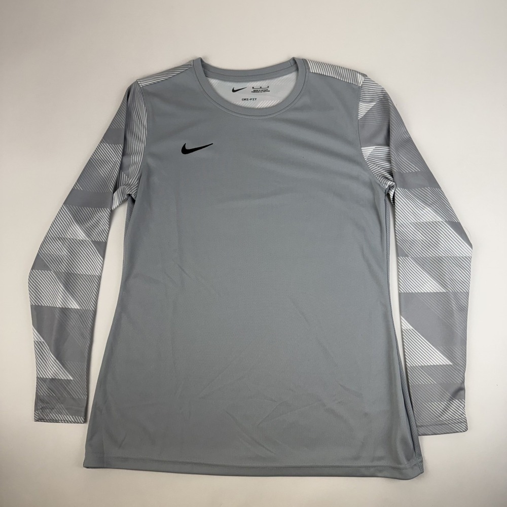 New Womens Nike Dri-FIT Park IV Goalkeeper Gray Long Sleeve Jersey Shirt Size M
